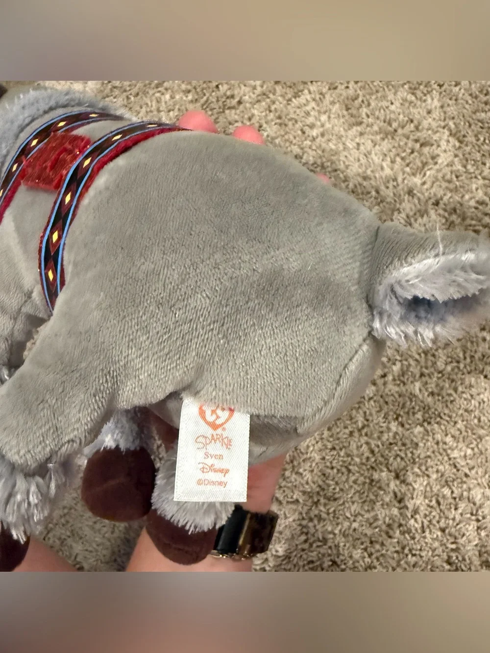 Disney Frozen Sven Plush Reindeer 11” Stuffed Animal Glitter Antlers